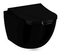 Vitra Sento mural WC 7748B470-0101 36,5x54cm, 3/6 l, sans bord affleurant, noir brillant VC