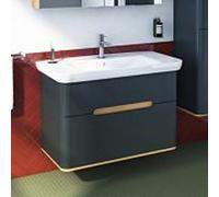 Vitra Sento Vitra match0 60838 98 x 48,5 x 66,5 cm, anthracite mat, décor, trou de trop-plein, trou pour robinet central