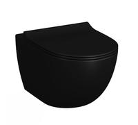 Vitra - Sento WC sans bride SmoothFlush + Abattant avec frein de chute, Noir mat (7848-083-6147)