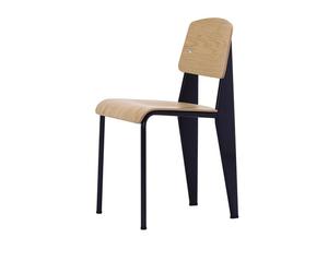 Vitra Standard Chaise de Salle à Manger Prouvé Bleu Marcoule/Chêne
