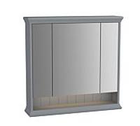 Vitra Valarte LED armoire miroir 62232 78x17x76cm, 3 portes miroir, corps gris mat