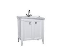 Vitra Valarte meuble vasque 62153 79,5 x 53 x 88 cm, 2 portes, corps blanc mat / vasque blanc brillant