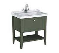 Vitra Valarte meuble vasque 65815 79.5x53x88cm, 2000 extension complète, corps vert vintage / vasque blanc haute brillance