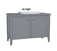 Vitra Valarte meuble vasque à encastrer 62175 118 x 52 x 87,5 cm, 2 portes, corps gris mat / vasque blanc brillant