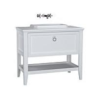 Vitra Valarte meuble vasque à encastrer 62198 98 x 52 x 87,5 cm, 2000 pleine extension, corps blanc mat / vasque blanc brillant