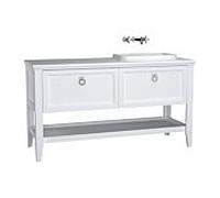 Vitra Valarte meuble vasque à encastrer 62207 118 x 52 x 87,5 cm, droite, 2 blanc pleins, corps match1 mat / vasque blanc brillant