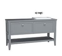 Vitra Valarte meuble vasque à encastrer 62208 118 x 52 x 87,5 cm, droite, 2 blanc pleins, corps gris mat / vasque match1 brillant