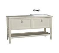 Vitra Valarte meuble vasque à encastrer 62209 118 x 52 x 87,5 cm, droite, 2 blanc pleins, corps ivoire mat / vasque match1 haute brillance