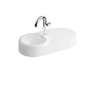 Vitra vasque Liquid 7314B403-0001 80x39,5x15cm, avec trop-plein, blanc brillant VC, trou pour robinetterie 2000 au milieu
