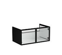 Vitra -vasque liquide 66739 88x51x41cm, corps noir mat/verre décoratif nervuré