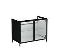 Vitra -vasque liquide 66741 88x51x71,5cm, corps noir mat/verre décoratif nervuré