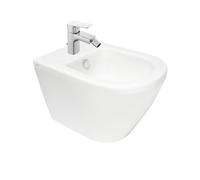Vitra - Vitra Integra bidet suspendu 35,5x54 cm + trop-plein + Optima Cube Way by Siko Mitigeur bidet (7042-0288CU235)