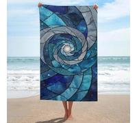 Vitrail Abstrait Dynamique Spirale Serviette de Plage Anti-Sable Microfibre Grande Serviette de Douche Multi-Usage Absorbante pour Salle de Bain Piscine 130 x 80 cm