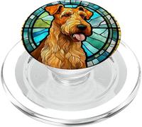 Vitrail Airedale Terrier PopSockets PopGrip pour MagSafe