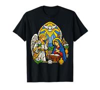 Vitrail Annonciation Ange et Marie Art chrétien T-Shirt