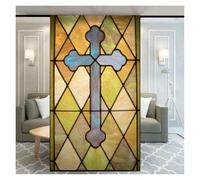 Vitrail Autocollant Fenetre Autocollant Statique de confidentialité d'église Vintage adhésif en Verre Anti-UV résistant à la Chaleur Autocollant Porte Maison(Color 4,60x140cm)