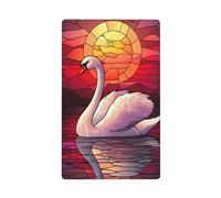 Vitrail blanc cygne coucher de soleil simple plaque murale vierge couvercle d'interrupteur décoratif 1 gang pour cuisine salle de bain taille 11,4 x 7 cm