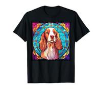Vitrail Bretagne Chien Maman Papa Nouveau Chiot T-Shirt