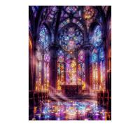 Vitrail Cathédrale Lumière Puzzle, 1000 Pièces pour Adultes Haute Qualité | 70x50cm Décoration Intérieure, Carton, Amateurs De Puzzles, Exercice Mental, Cadeau Anniversaire