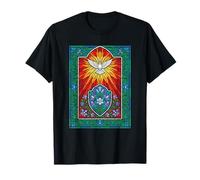 Vitrail Colombe de Pâques Saint-Esprit Religieux chrétien T-Shirt