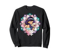 Vitrail Disney Aladdin Jasmine Sweatshirt, Unisexe pour adultes, Noir, M