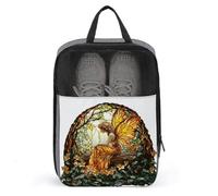 Vitrail Fée Fleurs dans la forêt Sac à chaussures pour Voyage Usage quotidien Anti-poussière Sac de rangement Sac à chaussures de golf