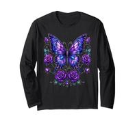Vitrail Floral Papillon Rose Gothique Manche Longue
