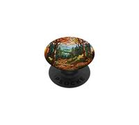 Vitrail forêt enchanteur - Amoureux de la Nature saisonnier Automne PopSockets PopGrip Adhésif