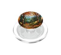 Vitrail forêt enchanteur - Amoureux de la Nature saisonnier Automne PopSockets PopGrip pour MagSafe
