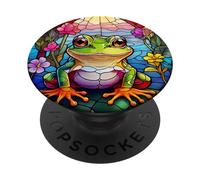 Vitrail Grenouille Grenouille Lovers PopSockets PopGrip Interchangeable
