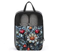 Vitrail Motif floral Roses Tulipes Sac à chaussures pour Voyage Usage quotidien Anti-poussière Sac de rangement Sac de rangement pour chaussures de golf