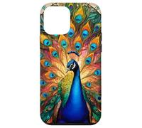 Vitrail Motif Paon aux Couleurs Vives et Florales Coque pour iPhone 12 Mini
