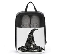Vitrail Noir Rétro Primitif Chapeau de Sorcière Sac à Chaussures pour Voyage Usage quotidien Anti-poussière Sac de Rangement Sac de Rangement Sac à Chaussures de Golf