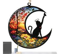 Vitrail pour chat - Chat commémoratif pour animaux de compagnie, décoration de chat attentionnée attrape-rêves, décoration pour la chambre des chats |