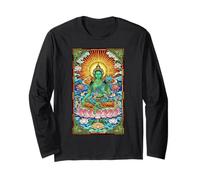 Vitrail Vert Tara Bouddha Mantra Bouddhisme Manche Longue