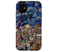 Vitrail Vintage Van Gogh Nuit étoilée Mardi Gras Coque pour iPhone 11