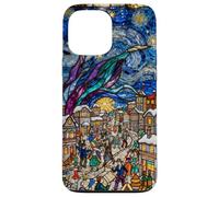 Vitrail Vintage Van Gogh Nuit étoilée Mardi Gras Coque pour iPhone 13 Pro Max