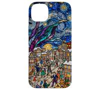 Vitrail Vintage Van Gogh Nuit étoilée Mardi Gras Coque pour iPhone 14 Plus