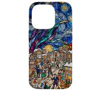 Vitrail Vintage Van Gogh Nuit étoilée Mardi Gras Coque pour iPhone 14 Pro