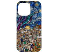 Vitrail Vintage Van Gogh Nuit étoilée Mardi Gras Coque pour iPhone 14 Pro Max