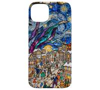 Vitrail Vintage Van Gogh Nuit étoilée Mardi Gras Coque pour iPhone 15 Plus