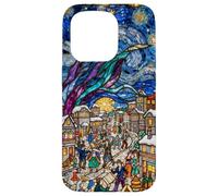 Vitrail Vintage Van Gogh Nuit étoilée Mardi Gras Coque pour iPhone 15 Pro