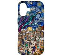 Vitrail Vintage Van Gogh Nuit étoilée Mardi Gras Coque pour iPhone 17