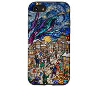 Vitrail Vintage Van Gogh Nuit étoilée Mardi Gras Coque pour iPhone SE (2020) / 7/8