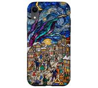 Vitrail Vintage Van Gogh Nuit étoilée Mardi Gras Coque pour iPhone XR