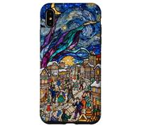 Vitrail Vintage Van Gogh Nuit étoilée Mardi Gras Coque pour iPhone XS Max