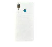 Vitre arrière avec Adhésif + Lentille camera + support pour Huawei P Smart+/Nova 3i Blanc + Logo