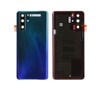 Vitre arrière avec Adhésif + Lentille camera + support pour Huawei P30 Pro Bleu Dary + Logo