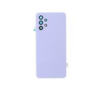 Vitre arrière avec Adhésif + Lentille camera support pour Samsung Galaxy A32 5G Violet + Logo