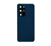 Vitre arrière avec Lentille camera + support pour Huawei P40 Pro Bleu + Logo